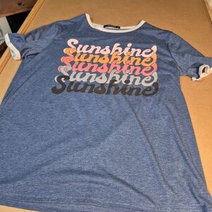 Blue Graphic Tee with Sunshine Design 2539